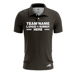 Custom Fully Sublimated Solid A14 Pattern Black Performance Polo Shirt 8561