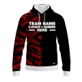 Custom Fully Sublimated Half Tie Dye Pattern Red Performance Sports Pullover Hoodie 08572