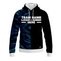 Custom Fully Sublimated Half Tie Dye Pattern Blue Performance Sports Pullover Hoodie 08581