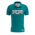 Custom Fully Sublimated Solid J15 Pattern Teal Performance Polo Shirt 8583
