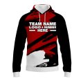 Custom Fully Sublimated Paint Brush Tie Dye Pattern Red Black Performance Sports Pullover Hoodie 08607