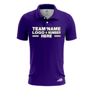 Custom Fully Sublimated Solid H8 Pattern Royal Purple Performance Polo Shirt 8600