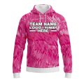 Custom Fully Sublimated Vibrant Tie Dye Pattern Pink Performance Sports Pullover Hoodie 08634