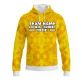 Custom Fully Sublimated Solid Tie Dye Pattern Yellow Performance Sports Pullover Hoodie 08658
