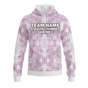 Custom Fully Sublimated Solid Tie Dye Pattern Berry Performance Sports Pullover Hoodie 08664