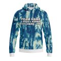 Custom Fully Sublimated Electric Blues Tie Dye Pattern Performance Sports Pullover Hoodie 08700