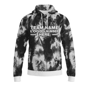 Custom Fully Sublimated Titans Tie Dye Pattern Black White Performance Sports Pullover Hoodie 08702