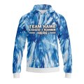 Custom Fully Sublimated Marine Tie Dye Pattern Blues Performance Sports Pullover Hoodie 08708