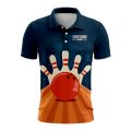 Custom Fully Sublimated Professional Bowling  Pattern Performance Polo Shirt 08740