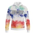 Custom Fully Sublimated Solar Flare Tie Dye Pattern Multicolor Performance Sports Pullover Hoodie 08791