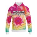 Custom Fully Sublimated Sunburst Strikers Tie Dye Pattern Multicolor Performance Sports Pullover Hoodie 08789