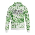 Custom Fully Sublimated Verdant Victory Tie Dye Pattern Green White Performance Sports Pullover Hoodie 08793
