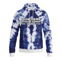 Custom Fully Sublimated Chromatic Tie Dye Pattern White Blue Performance Sports Pullover Hoodie 08823