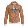 Custom Fully Sublimated Psychedelic Pioneers Tie Dye Pattern Orange Purple Performance Sports Pullover Hoodie 08832