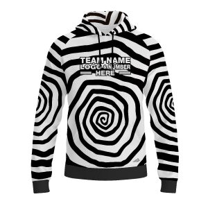 Custom Fully Sublimated Trippy Tie Dye Three Pattern Black White Performance Sports Pullover Hoodie 08856