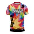 Custom Fully Sublimated Electric Disc Golf Pattern Multicolor Performance Jersey 8858