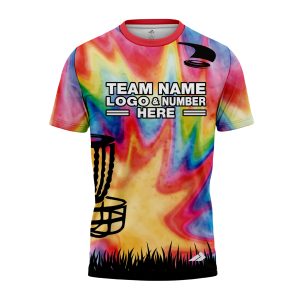 Custom Fully Sublimated Electric Disc Golf Pattern Multicolor Performance Jersey 8858