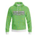 Custom Fully Sublimated Mellow Tie Dye Pattern Green Yellow SkyBlue Performance Sports Pullover Hoodie 08911