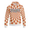 Custom Fully Sublimated Trippy Tie Dye Three Pattern Orange White Performance Sports Pullover Hoodie 08943