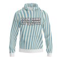 Custom Fully Sublimated Serene Stripes Tie Dye Pattern Blue White Performance Sports Pullover Hoodie 08952
