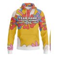 Custom Fully Sublimated Funky Florals Tie Dye Pattern Yellow Multicolor Performance Sports Pullover Hoodie 08963