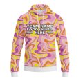 Custom Fully Sublimated Psychedelic Flora Tie Dye Pattern Multicolor Performance Sports Pullover Hoodie 08978