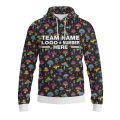 Custom Fully Sublimated Fungi Frenzy Tie Dye Black Multicolor Performance Sports Pullover Hoodie 09013