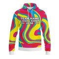 Custom Fully Sublimated Vivid Vortex Tie Dye Red Pink Yellow Blue Performance Sports Pullover Hoodie 09024
