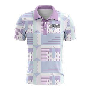 Custom Fully Sublimated Pastel Geometric Golf Pattern Performance Polo Shirt 9046