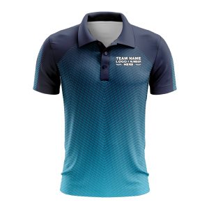 Custom Fully Sublimated Gradient Pattern Blue Performance Polo Shirt 9195