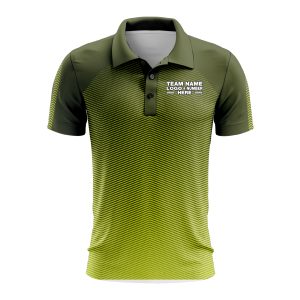 Custom Fully Sublimated Gradient Pattern Green Performance Polo Shirt 9279