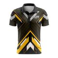 Custom Fully Sublimated ATV QuadQuest Pattern Black Yellow Performance Polo Shirt 9342