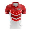 Custom Fully Sublimated BMX Ramp Pattern Red White Performance Polo Shirt 9356