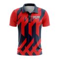 Custom Fully Sublimated Check Pattern Red Blue Performance Polo Shirt 9405