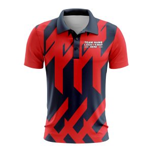 Custom Fully Sublimated Check Pattern Red Blue Performance Polo Shirt 9405
