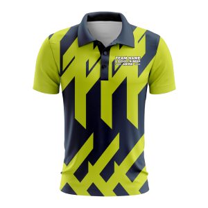 Custom Fully Sublimated Check Pattern Green Blue Performance Polo Shirt 9447