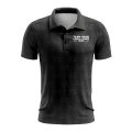 Custom Fully Sublimated Faded Geometric Triangles Pattern Black Performance Polo Shirt 9489