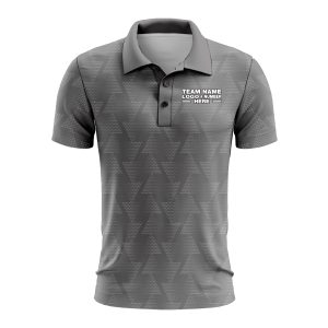 Custom Fully Sublimated Faded Geometric Triangles Pattern Gray Performance Polo Shirt 9503