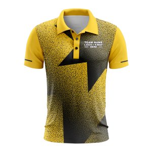 Custom Fully Sublimated Star Pattern Yellow Performance Polo Shirt 9545