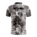 Custom Fully Sublimated Brushes Pattern Black White Performance Polo Shirt 9552