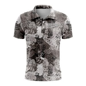Custom Fully Sublimated Brushes Pattern Black White Performance Polo Shirt 9552