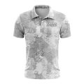 Custom Fully Sublimated Brushes Pattern Gray White Performance Polo Shirt 9559