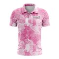 Custom Fully Sublimated Brushes Pattern Pink White Performance Polo Shirt 9566
