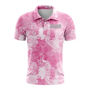 Custom Fully Sublimated Brushes Pattern Pink White Performance Polo Shirt 9566