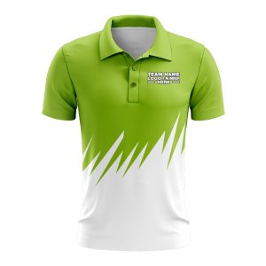 Custom Fully Sublimated Grass Pattern Green Performance Polo Shirt 9594