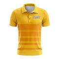 Custom Fully Sublimated Horizontal Stripes Pattern Yellow Performance Polo Shirt 9645