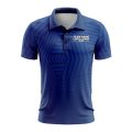 Custom Fully Sublimated Intersecting Pattern Blue Performance Polo Shirt 9691