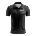 Custom Fully Sublimated Intersecting Pattern Black Performance Polo Shirt 9698