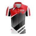 Custom Fully Sublimated Modern Pattern Red Black Gray Performance Polo Shirt 9726