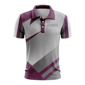Custom Fully Sublimated Modern Pattern Violet Gray Performance Polo Shirt 9733